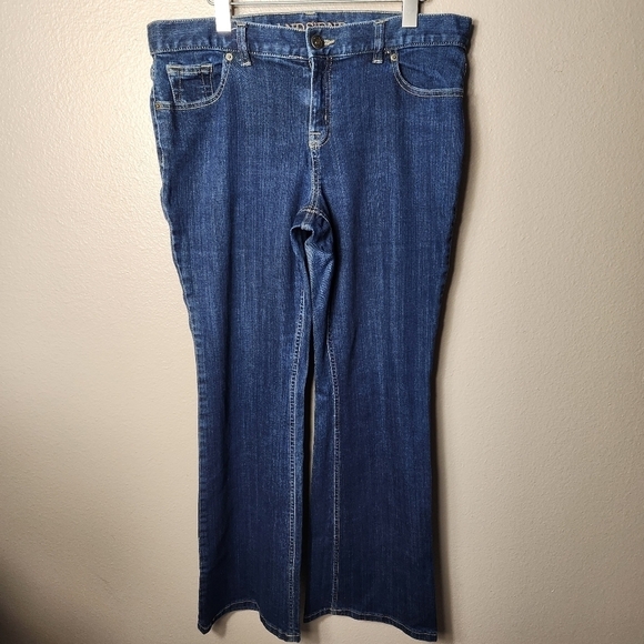 Lands End Dark Wash Mid Rise Bootcut Jeans-Size 14 - Picture 1 of 10